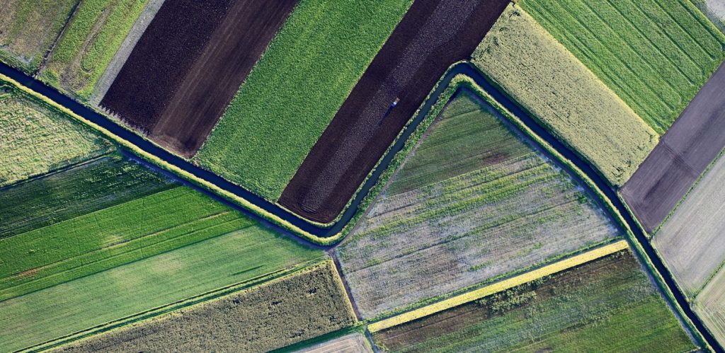 Aerial photo of farmland geography