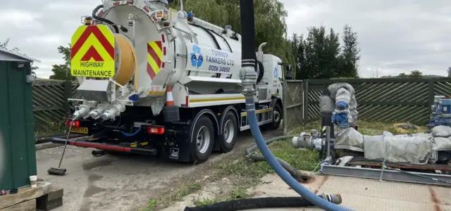 AA Turner Tankers carrying out liquid waste removal using their waster tanker